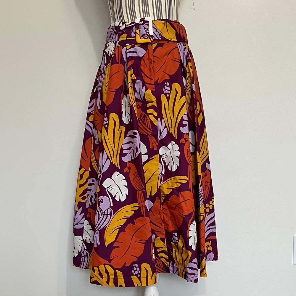 Worthington - A-Line Skirt - Purple, Orange, White